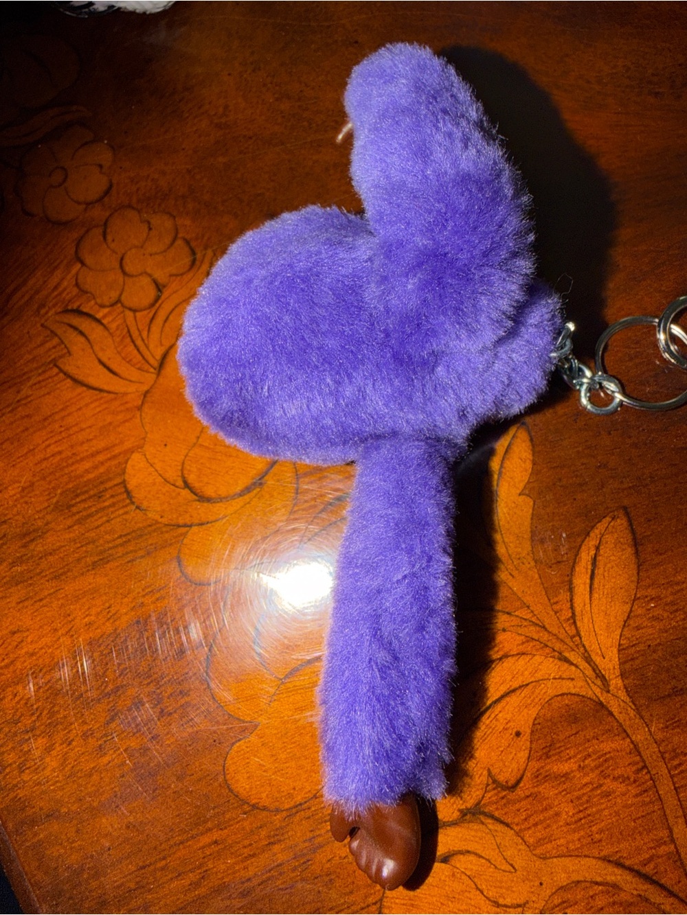 Kipling Milan Purple Plush Monkey Keyring - Picture 3 of 3